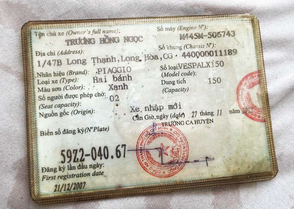 Vespa Piaggio LX 150cc nhập khẩu. Mua bán Xe máy tại Quận Bình Thạnh Tp Hồ Chí Minh được đăng bởi Ks Phước  hình 6