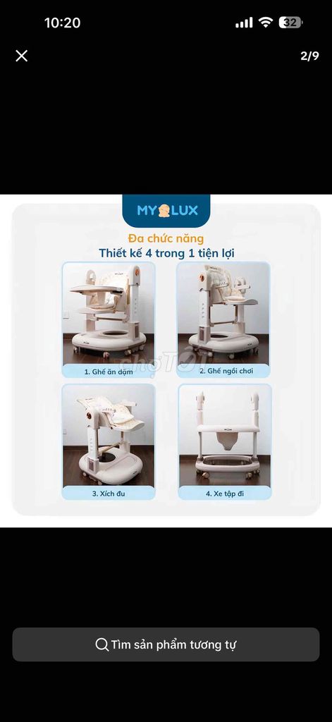 Ghế ăn dặm MYLUX LUX06 4in1. Mua bán Mẹ và bé tại Huyện Thanh Trì Hà Nội được đăng bởi Duy Chiến hình 1