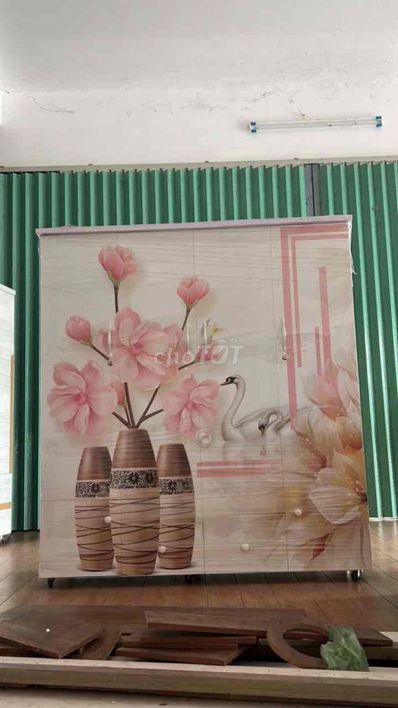 Kiểu tủ quần áo Hồng Hoa và thiên nga. Mua bán Tủ, kệ gia đình tại Thành phố Cao Lãnh Đồng Tháp được đăng bởi Minh Thiện hình 1