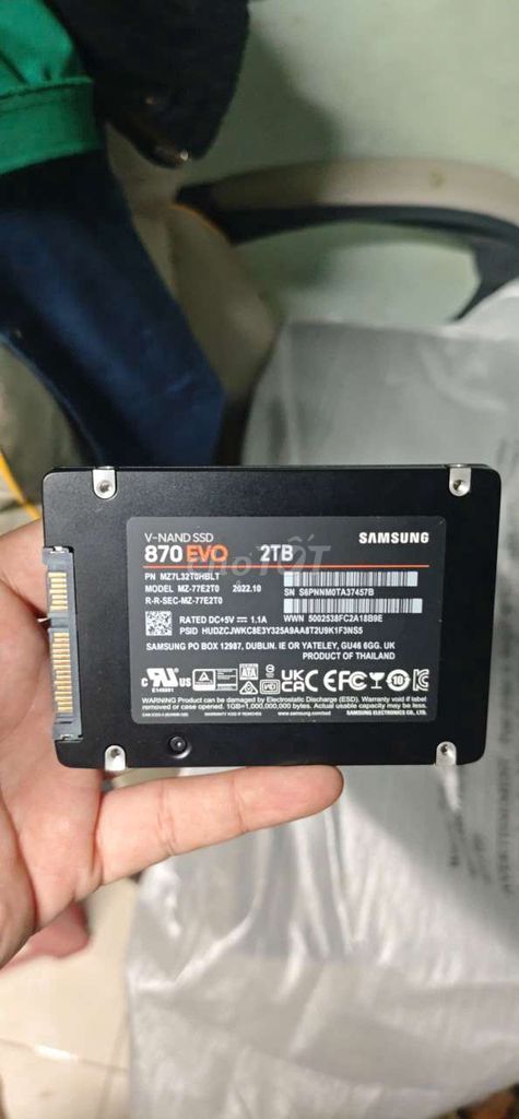 Ổ cứng SSD Samsung 870 EVO 2TB Đen Hàn Quốc. Mua bán Linh kiện (RAM, Card...) tại Thành phố Biên Hòa Đồng Nai được đăng bởi Dương Ý hình 1