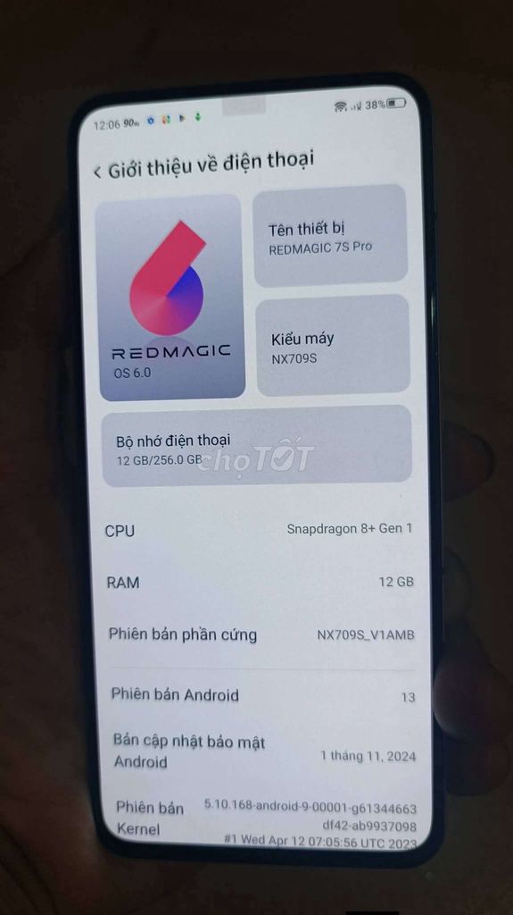 RedMagic 7S Pro 256GB Bạc Đã sử dụng. Mua bán Điện thoại tại Huyện Cẩm Mỹ Đồng Nai được đăng bởi Chíp Chíp hình 1
