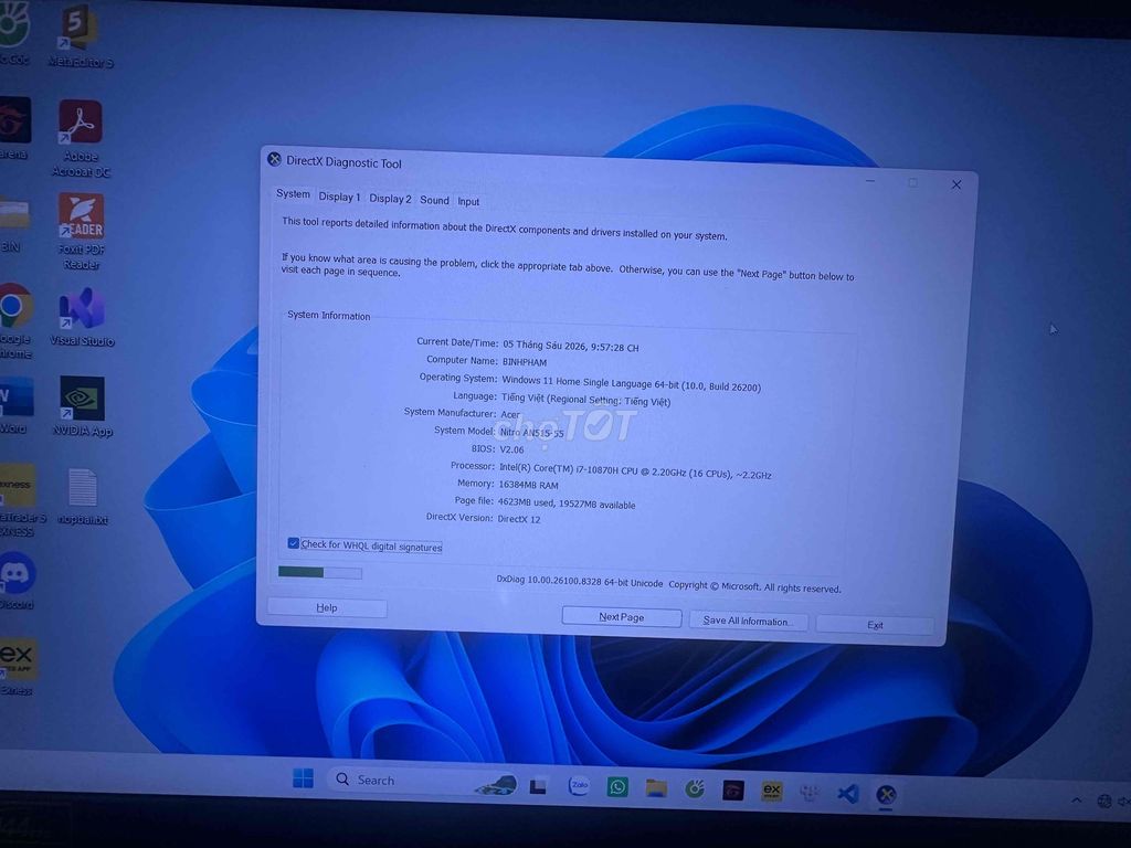 Acer Nitro 5 AN515-55 i7-10870H 16GB/512GB. Mua bán Laptop tại Quận Bình Tân Tp Hồ Chí Minh được đăng bởi Ryan Pham hình 1