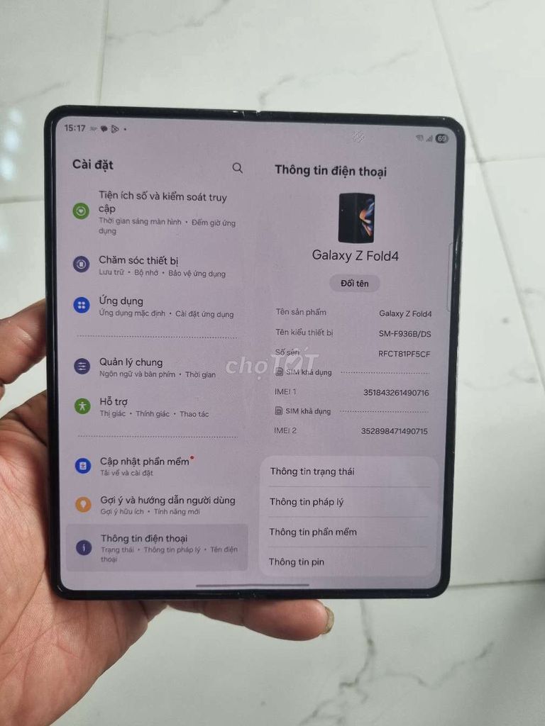 Samsung zflod 4 12/256. Mua bán Điện thoại tại Thành phố Bạc Liêu Bạc Liêu được đăng bởi Minh Đăng hình 1