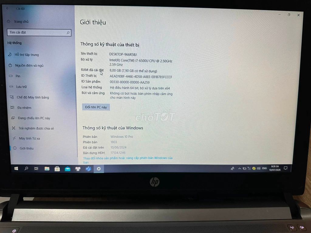 HP Pro Book i7-6500U 8GB SSD Win 10 Pro. Mua bán Laptop tại Quận Bình Tân Tp Hồ Chí Minh được đăng bởi Hội Đồ Điện Tử hình 1