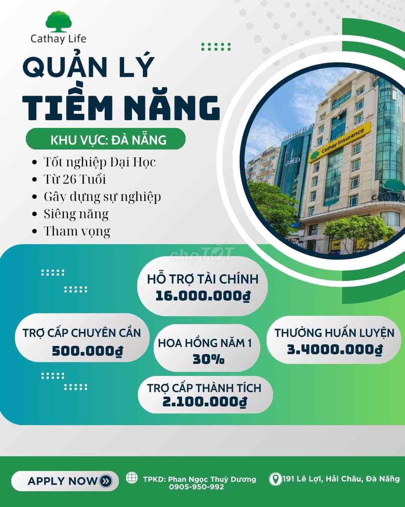 cần tuyển 2 quảng lý và 1 tư vấn viên