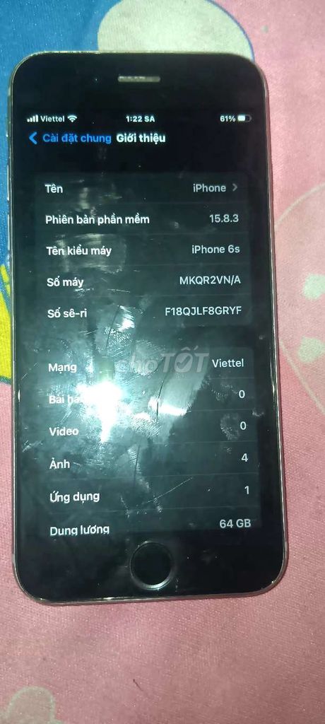 iPhone 6s 64GB Đen Đã sử dụng. Mua bán Điện thoại tại Quận Bình Tân Tp Hồ Chí Minh được đăng bởi Nguyễn Thành Long hình 1