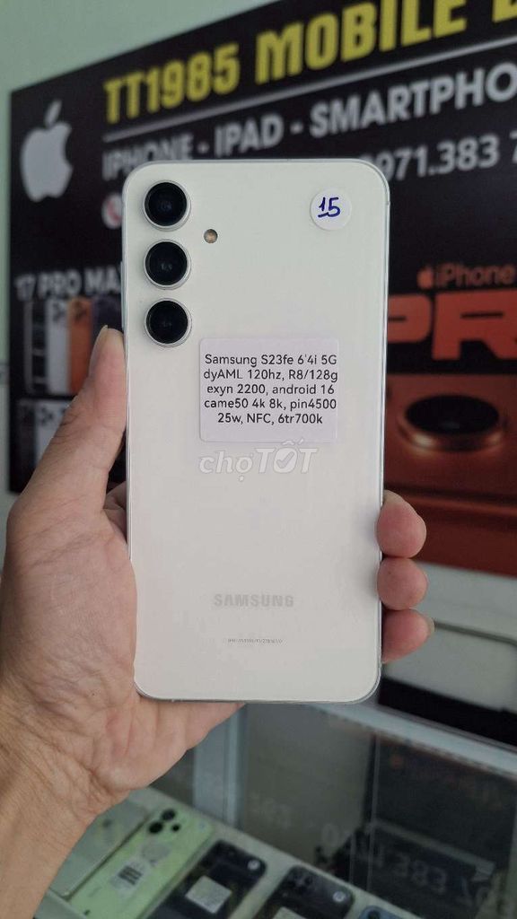 Samsung S23 FE 128GB Trắng. Mua bán Điện thoại tại Thành phố Thủ Dầu Một Bình Dương được đăng bởi TTMobileBD hình 1