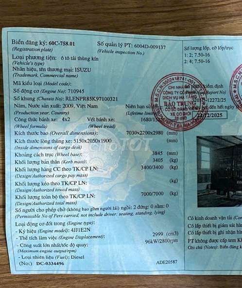 Bán gấp isuzu 3.4 tấn đời 2009 thùng kín 5m2. Mua bán Xe tải, xe ben tại Thành phố Thuận An Bình Dương được đăng bởi Xe tải Bình Dương hình 6