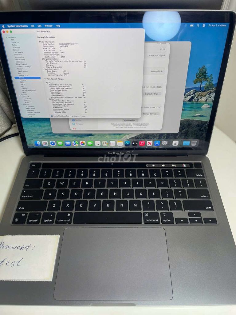 Macbook Pro 13 M1 16GB/256GB đẹp. Mua bán Laptop tại Thành phố Thủ Đức Tp Hồ Chí Minh được đăng bởi THLaptop hình 1