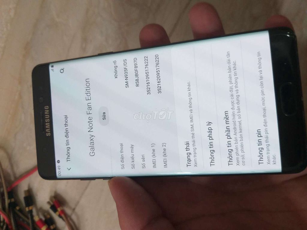 0925689503 - Samsung Galaxy Note FE Đen 64 GB 2sim chấm đen