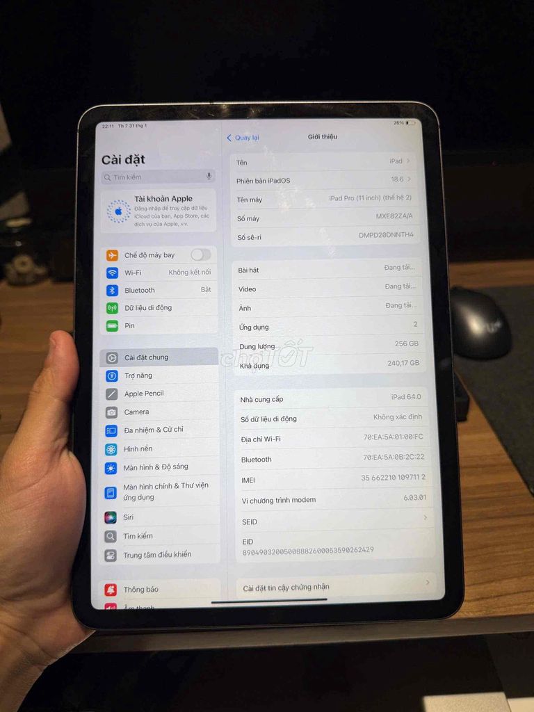 iPad Pro 11 inch 256GB 5G wifi. Mua bán Máy tính bảng tại Quận Cầu Giấy Hà Nội được đăng bởi Quang hình 1