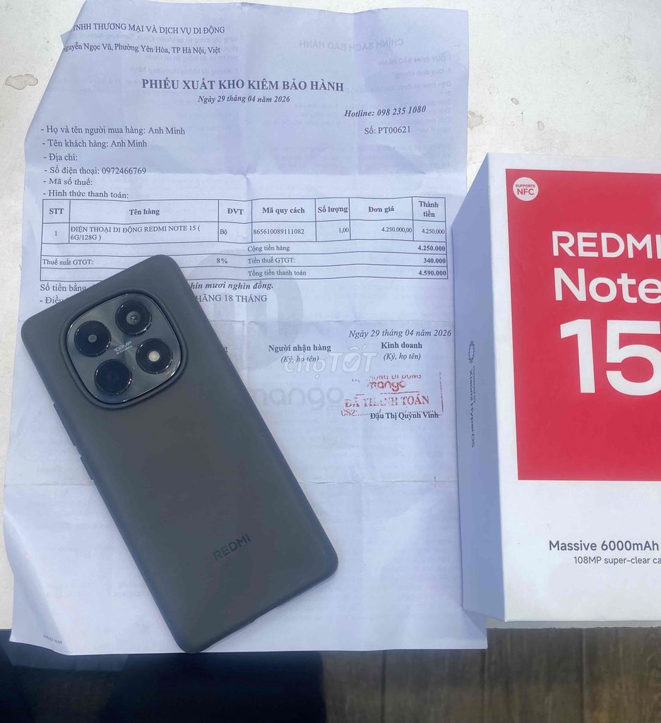 Xiaomi Redmi Note 15 128GB Đen. Mua bán Điện thoại tại Quận Hoàng Mai Hà Nội được đăng bởi Đỗ Chí Công hình 1