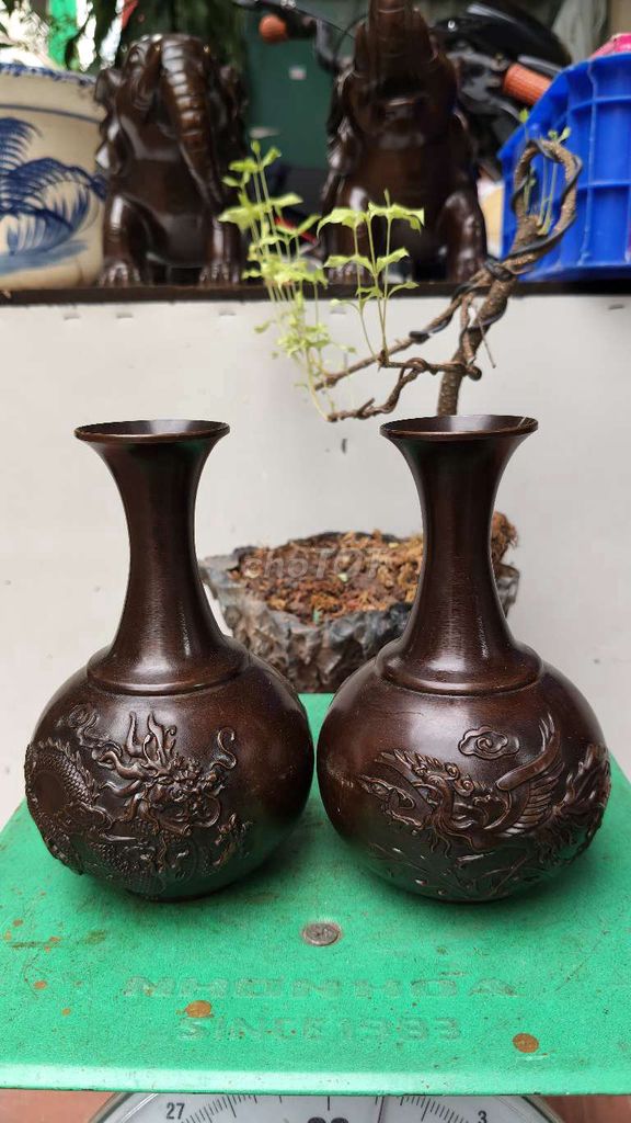 Bình trang trí Đồng Long Phụng. Mua bán Đồ sưu tầm, đồ cổ tại Quận Hà Đông Hà Nội được đăng bởi Nguyễn Hoàng Trung  hình 1