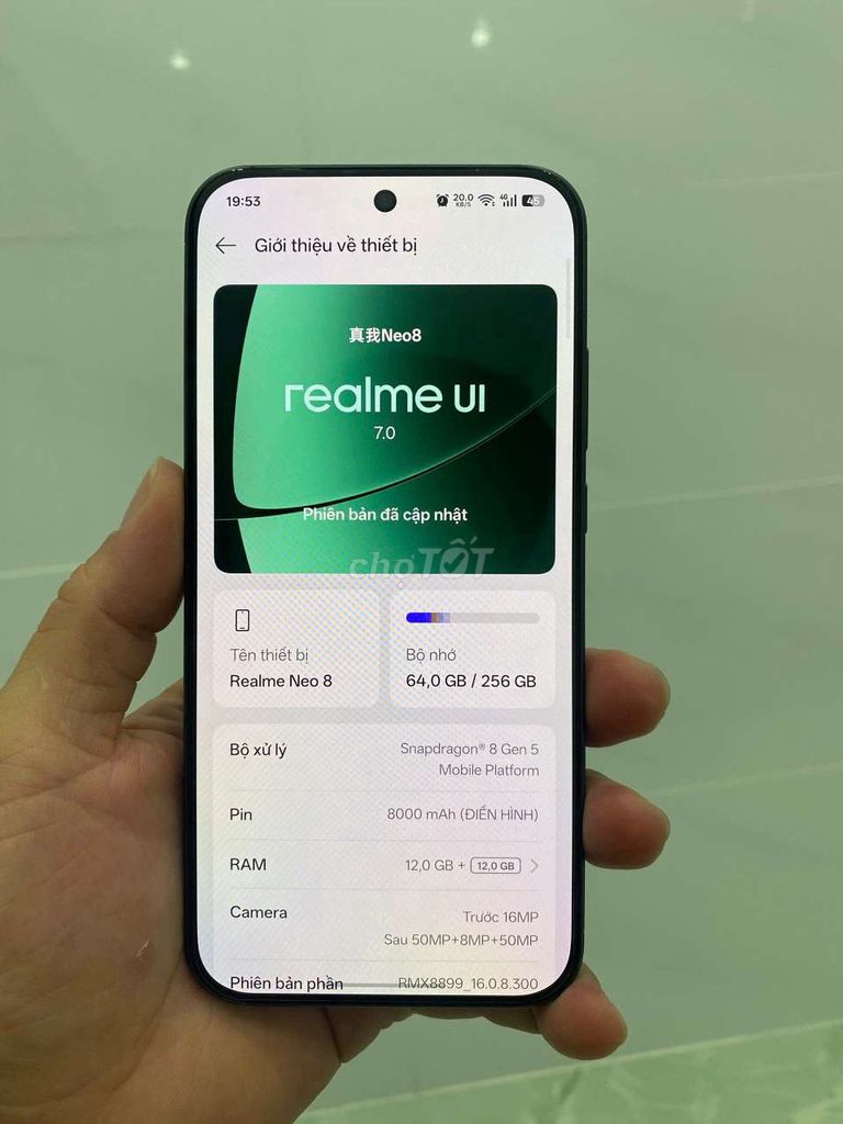 Realme Neo 8 Fullbox 99% bán hoặc giao lưu.. Mua bán Điện thoại tại Huyện Châu Thành Tiền Giang được đăng bởi CR7 hình 1