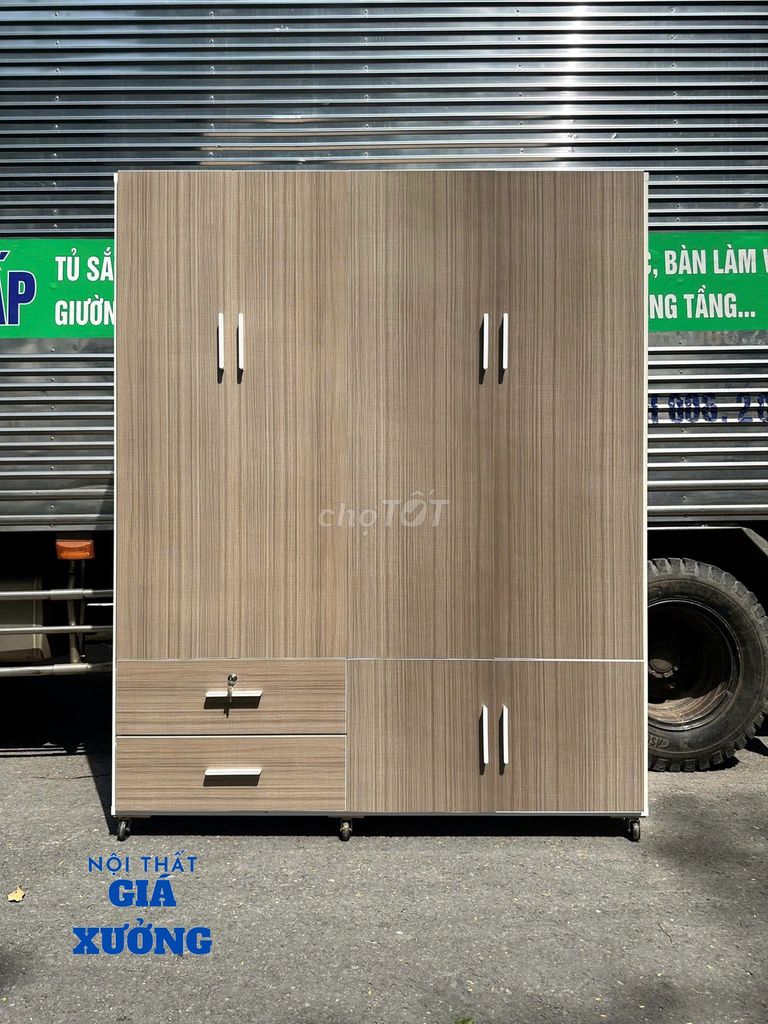 Tủ quần áo nhựa vân gỗ 4 cánh NÂU -- HÀNG MỚI. Mua bán Tủ, kệ gia đình tại Quận 10 Tp Hồ Chí Minh được đăng bởi Nội thất giá xưởng TL hình 1