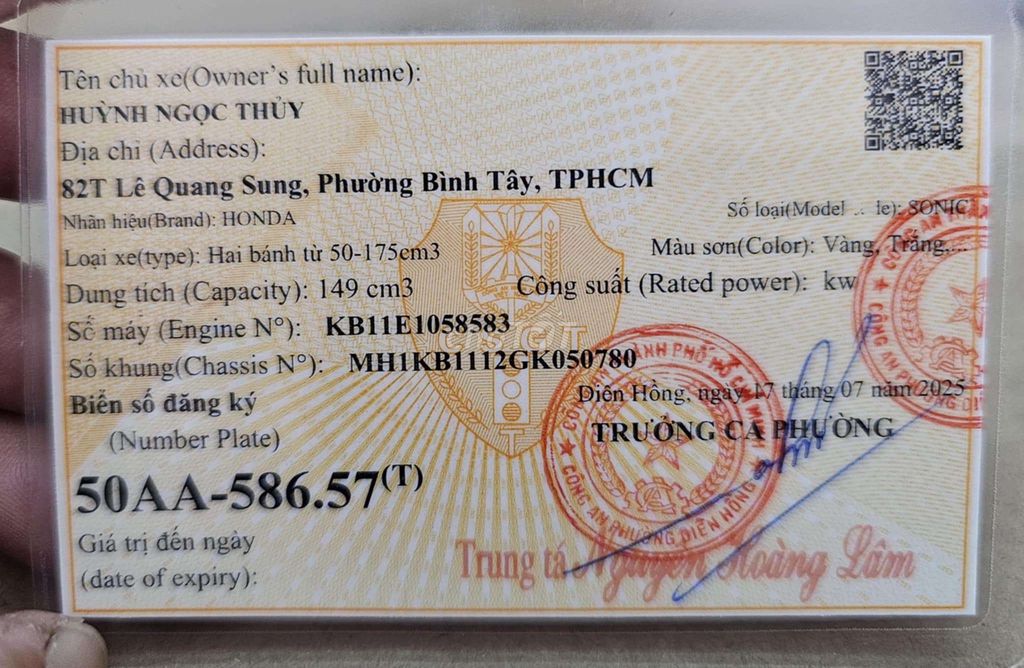 Sonic 2017 vàng cam chính chủ sài gòn. Mua bán Xe máy tại Quận 6 Tp Hồ Chí Minh được đăng bởi anh Lâm hình 3