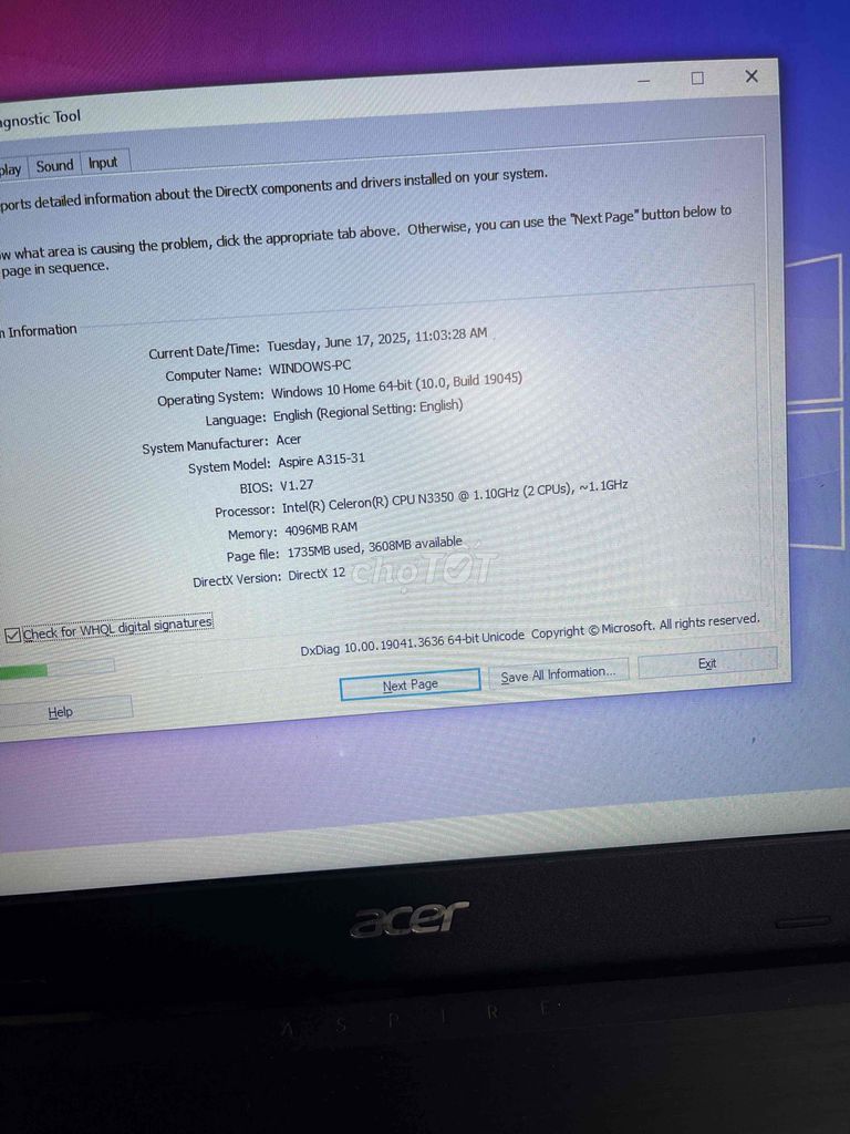 laptop acer a315-31. Mua bán Laptop tại Thành phố Buôn Ma Thuột Đắk Lắk được đăng bởi teo hình 4