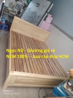 Giường gỗ sồi cao cấp NEW 100% bao ráp HCM giá rẻ
