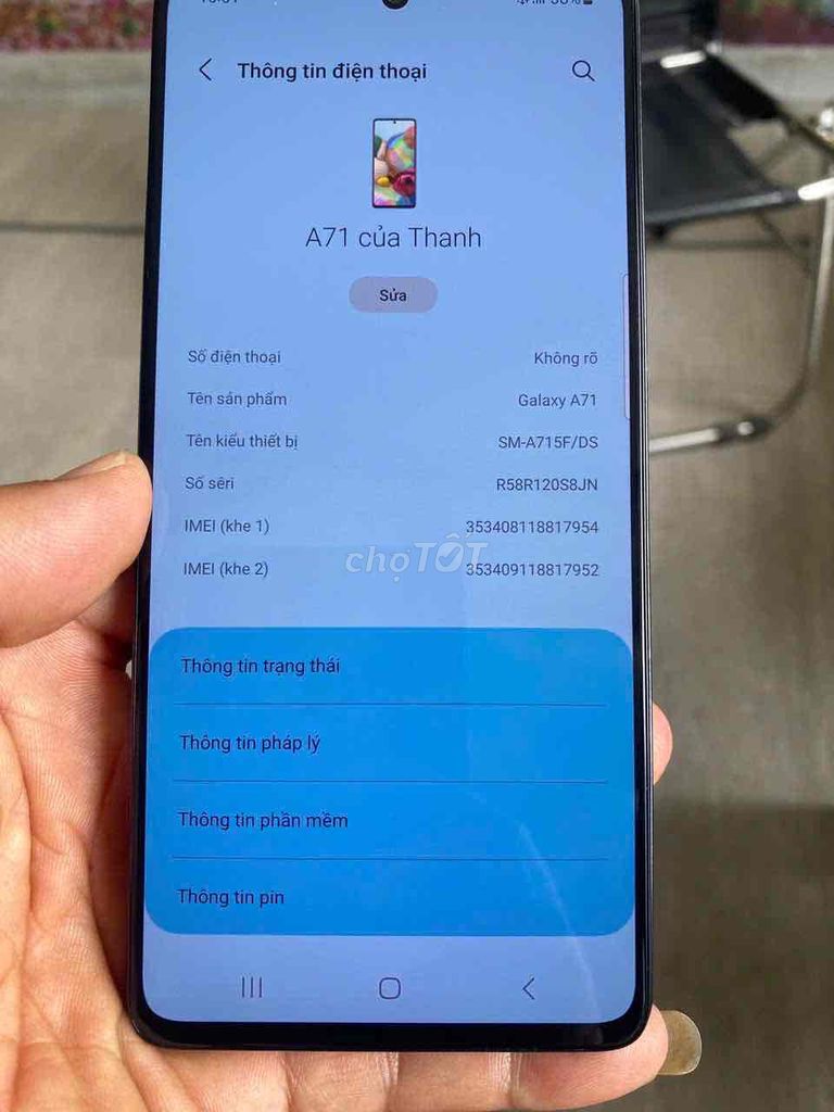 Samsung A71 8GB/128GB Đen. Mua bán Điện thoại tại Thành phố Thủ Đức Tp Hồ Chí Minh được đăng bởi Thanh Tâm hình 1