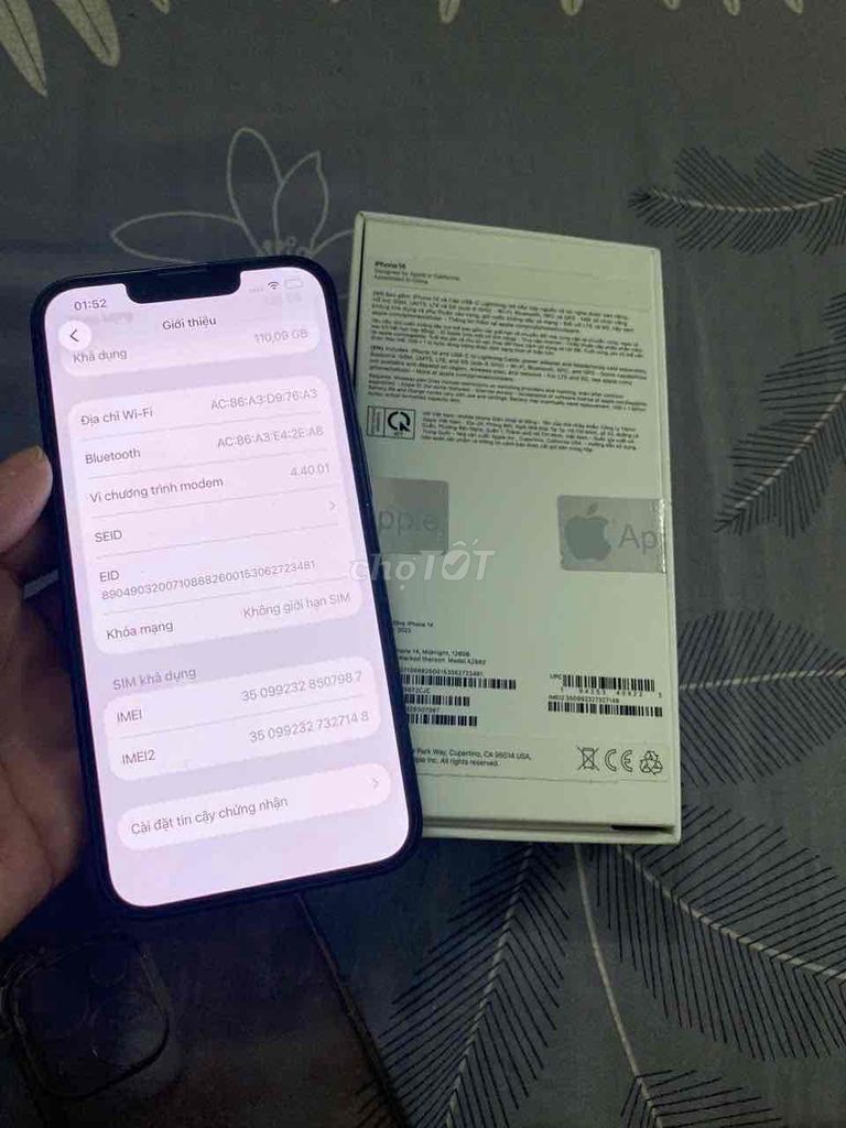 Apple iPhone 14 128GB Đen FPT 98%. Mua bán Điện thoại tại Quận Cầu Giấy Hà Nội được đăng bởi vule hình 1