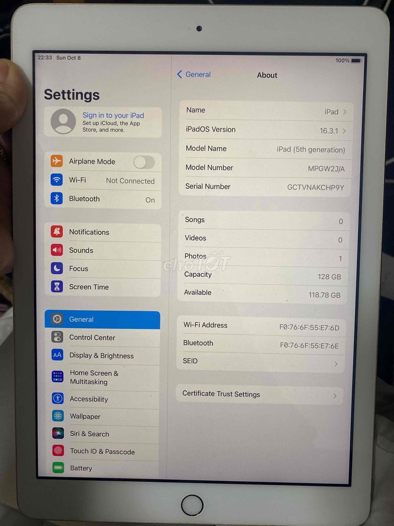 bán iPad gen5 128gb máy đẹp nguyên zin 42