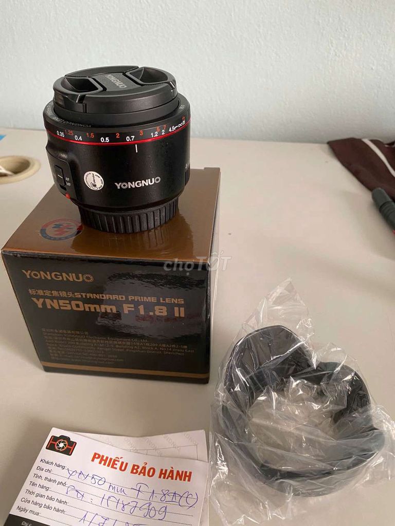 Ống kính Yongnuo YN50mm F1.8 II(Canon) Full Box.. Mua bán Máy ảnh, Máy quay tại Quận Lê Chân Hải Phòng được đăng bởi MAYANHVUI hình 1