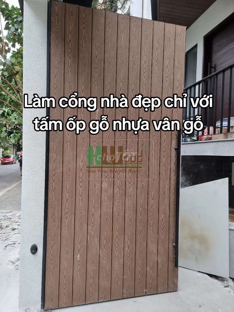 Ốp cồn ngoài trời đẹp với tấm ốp gỗ nhựa composite