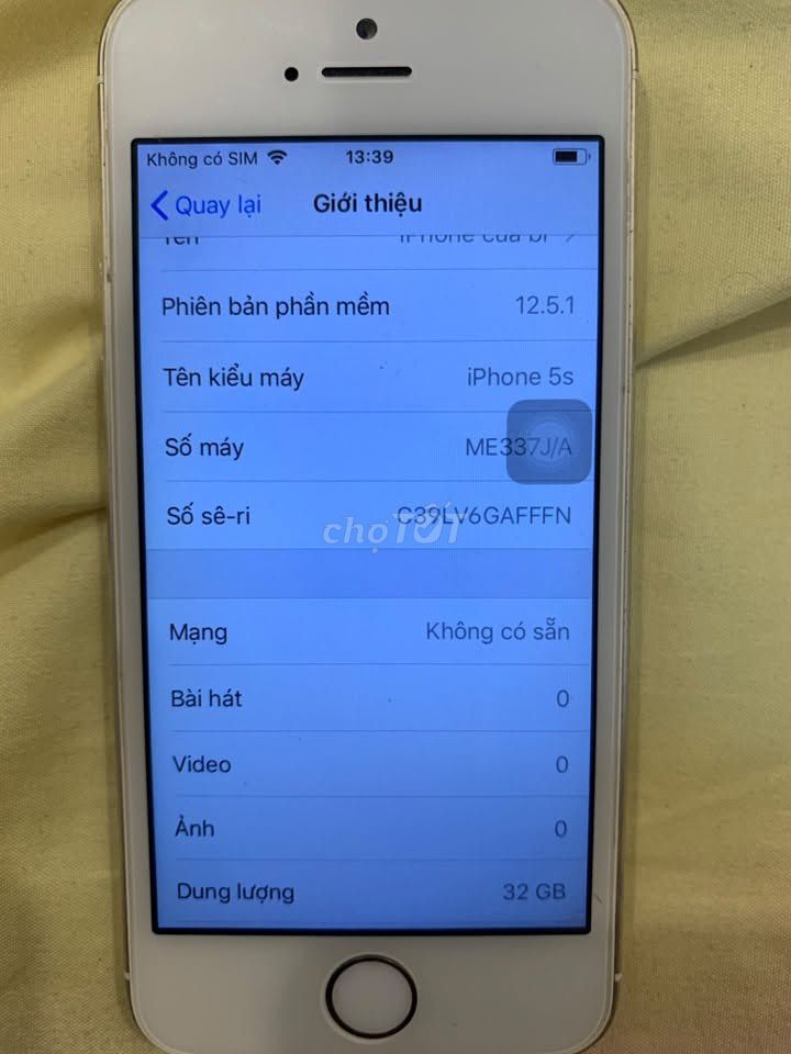 Apple iPhone 5s 32GB Vàng Hư nút home. Mua bán Điện thoại tại Quận Gò Vấp Tp Hồ Chí Minh được đăng bởi Hội Đồ Điện Tử hình 1