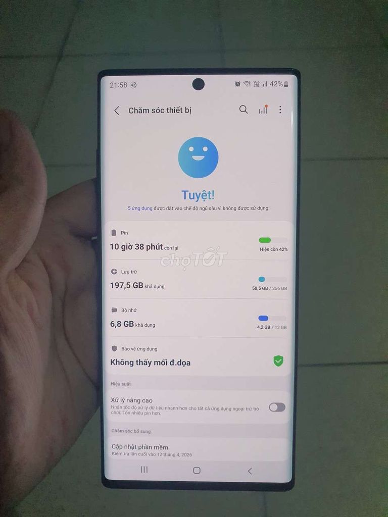 Samsung Note 10+ 256GB Xanh Đã sử dụng. Mua bán Điện thoại tại Quận Thanh Khê Đà Nẵng được đăng bởi Phạm Hồng Thuỷ hình 1