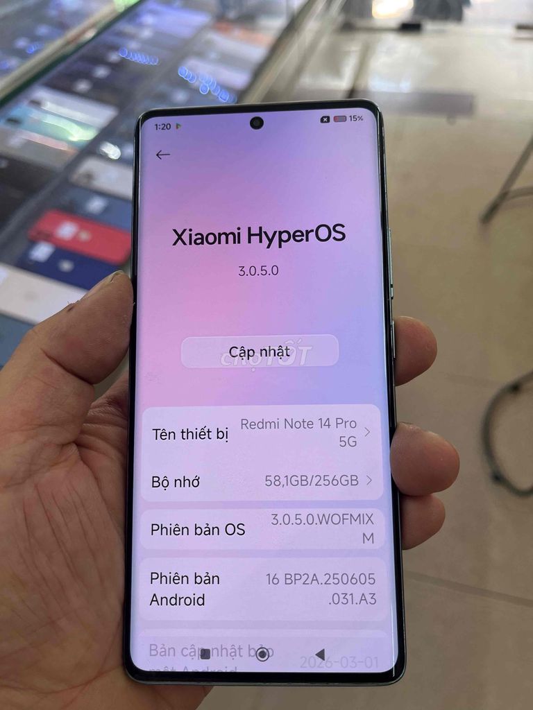 Xiaomi Redmi Note 14 Pro 256GB Xanh. Mua bán Điện thoại tại Huyện Hóc Môn Tp Hồ Chí Minh được đăng bởi Hải hình 1