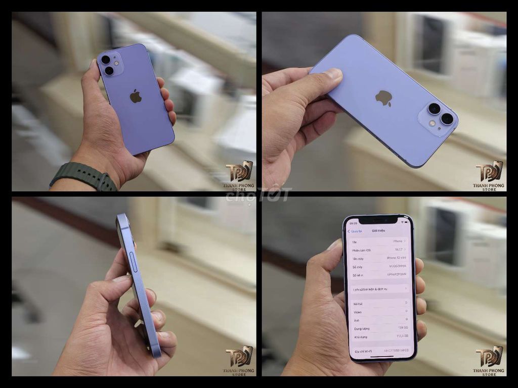 iPhone 12 Mini 128GB Tím Quốc Tế IOS 18.7. Mua bán Điện thoại tại Quận 4 Tp Hồ Chí Minh được đăng bởi Thanh Phong Mobile hình 1