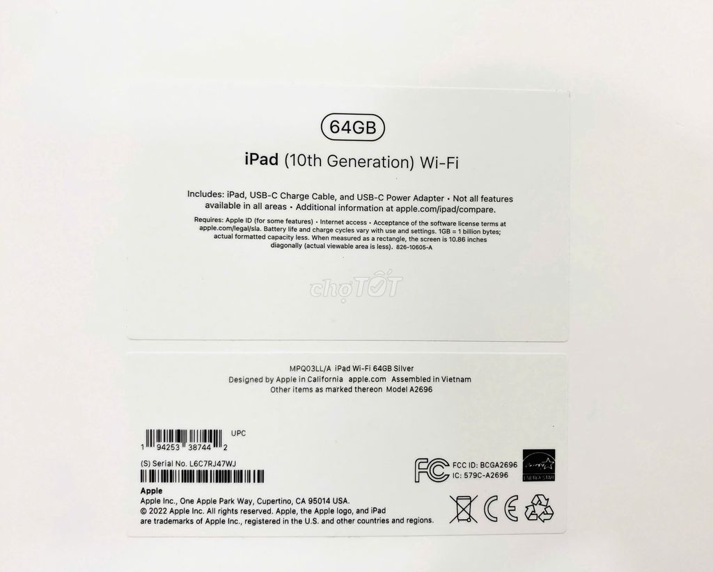 iPad Gen 10 Wifi 64Gb NewSeal