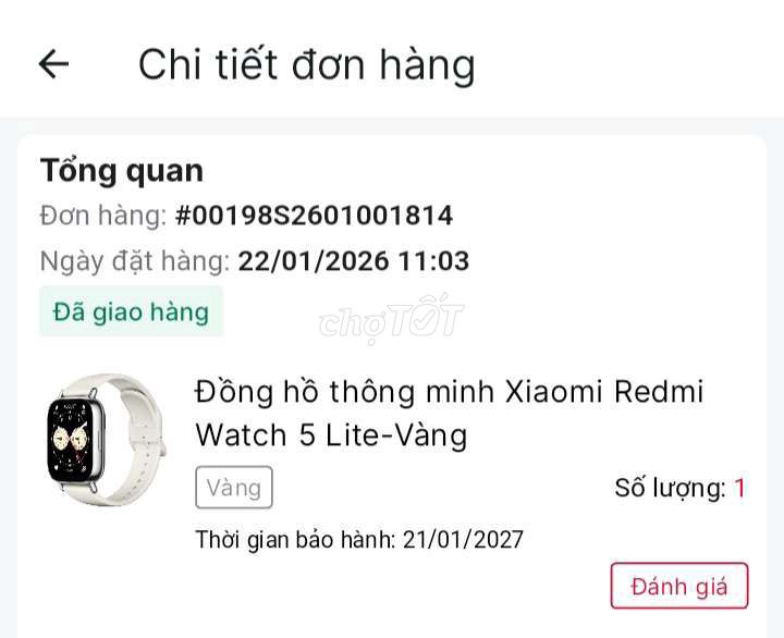 Xiaomi Redmi Watch 5 Lite Vàng. Mua bán Thiết bị đeo thông minh tại Quận Gò Vấp Tp Hồ Chí Minh được đăng bởi Đô Gầy hình 1
