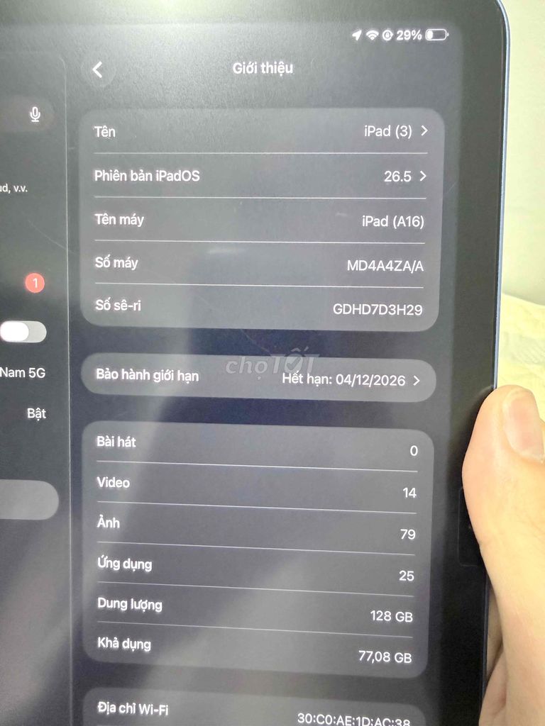 Apple iPad Gen 11 128GB VNA 100% pin. Mua bán Máy tính bảng tại Huyện Gia Lâm Hà Nội được đăng bởi Alex Nam hình 1