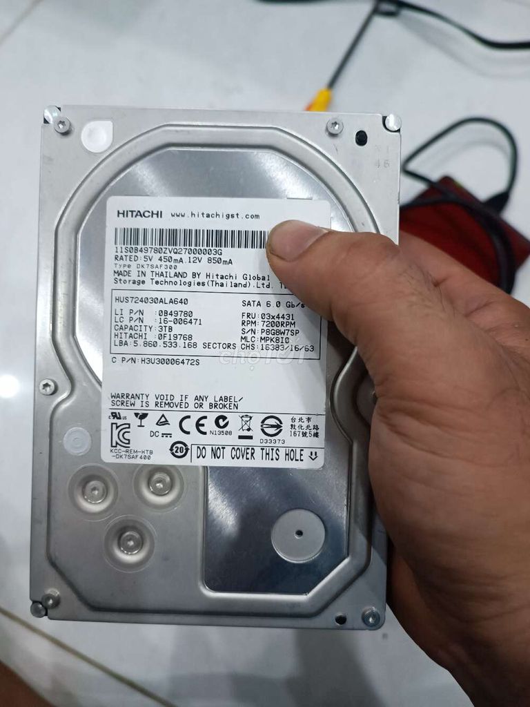 Ổ cứng HDD 3TB Hitachi nhật 7200 vòng good 100%. Mua bán Linh kiện (RAM, Card...) tại Quận 11 Tp Hồ Chí Minh được đăng bởi linh kiện máy tính vương hình 1