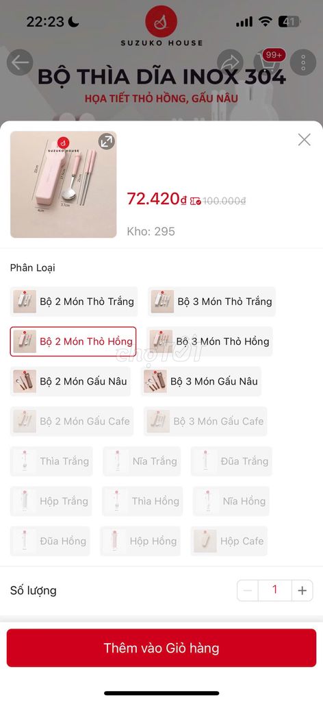 Bộ thìa dĩa Inox Thỏ Hồng Trắng. Mua bán Dụng cụ nhà bếp tại Quận Thanh Xuân Hà Nội được đăng bởi Lưu Phúc Đạt hình 1