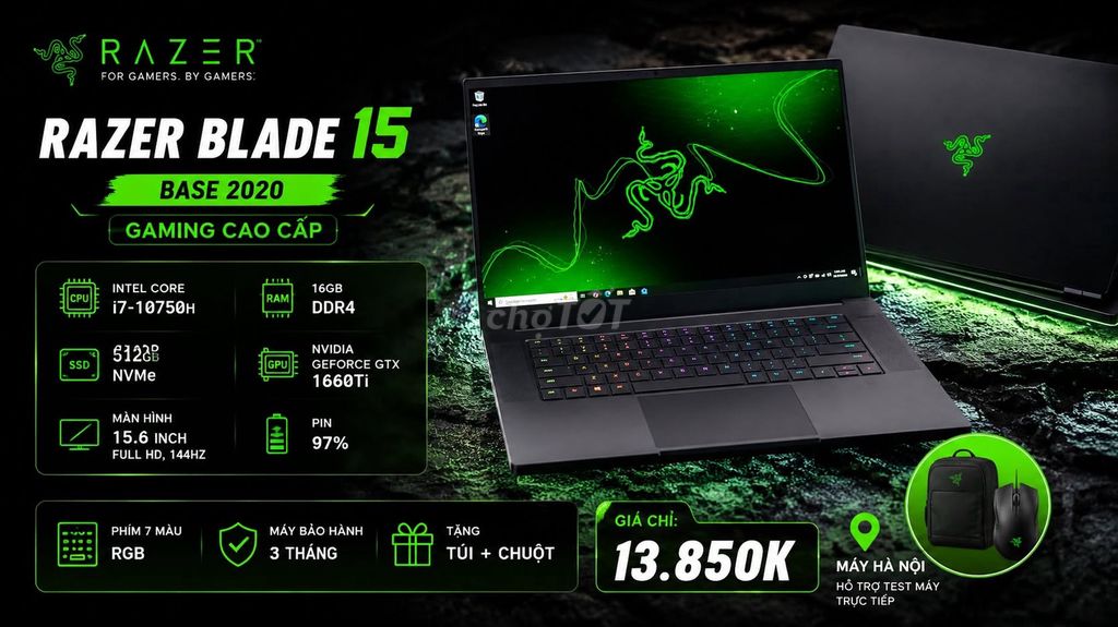 Razer Blade 15 Base 2020 i7-10750H 16GB/512GB Like New. Mua bán Laptop tại Quận Hoàn Kiếm Hà Nội được đăng bởi Hội Đồ Điện Tử hình 1