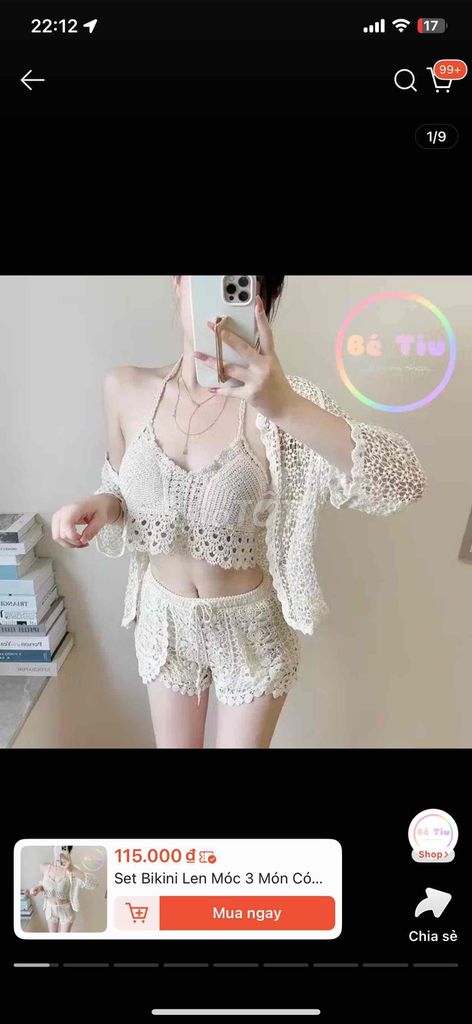 Set bikini nữ len móc. Mua bán Quần áo tại Thị xã Gò Công Tiền Giang được đăng bởi đinh mỹ hình 1
