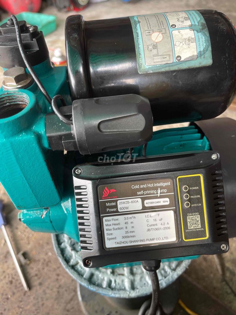 Máy bơm nước Shanying 25WZ8-600A Xanh ngọc. Mua bán Nội thất, đồ gia dụng khác tại Quận Ninh Kiều Cần Thơ được đăng bởi Nguyentandat hình 1