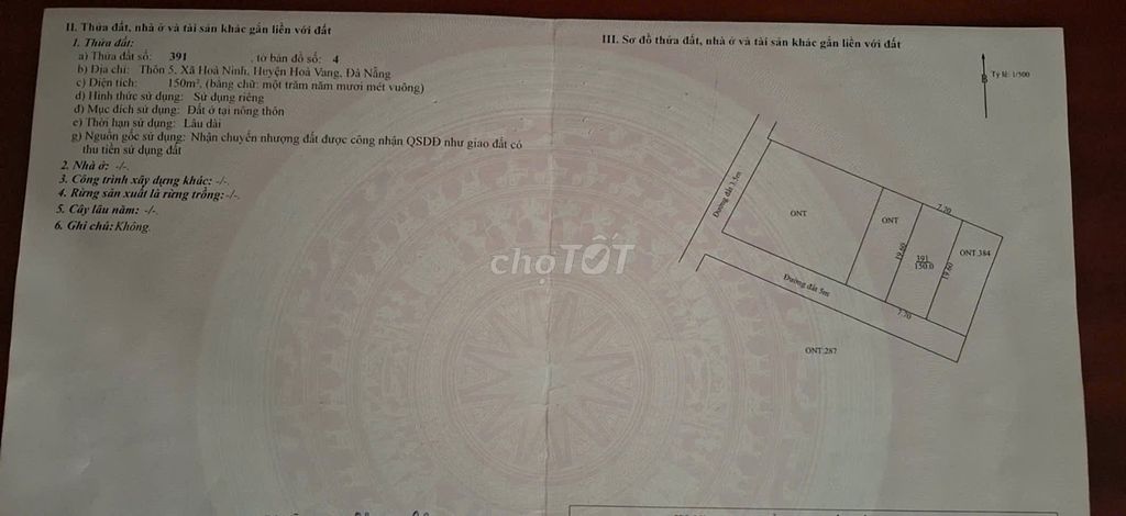 🔴💥Bán đất 150m2 xã Hòa Ninh (nay xã Bà Nà) - TP Đà Nẵng