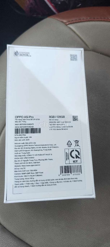 Oppo A5i Pro 8GB/128GB Trắng. Mua bán Điện thoại tại Quận 12 Tp Hồ Chí Minh được đăng bởi Binhlee hình 1