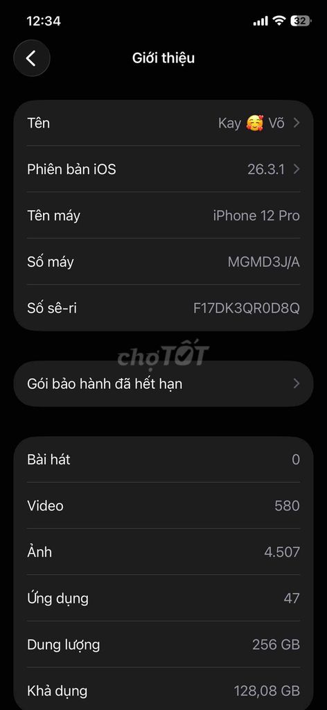 iPhone 12 Pro 256GB Đã sử dụng. Mua bán Điện thoại tại Quận Ninh Kiều Cần Thơ được đăng bởi Hữu võ hình 1