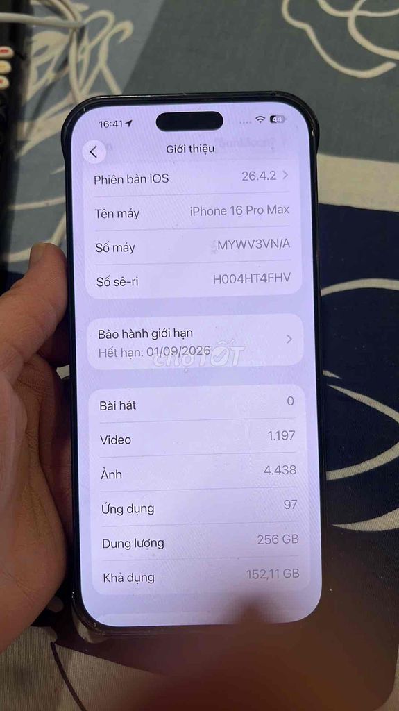 iPhone 16 Pro Max màu đen titan 256GB VN/A 99,9%. Mua bán Điện thoại tại Quận 7 Tp Hồ Chí Minh được đăng bởi Hang Doan hình 1