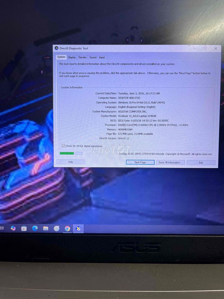 ASUS Vivobook 15 X540UB. Mua bán Laptop tại Quận Bình Tân Tp Hồ Chí Minh được đăng bởi Itachi Nè hình 1