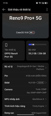 đt Reno9 Pro Plus. Mua bán Điện thoại tại Huyện Phong Điền Cần Thơ được đăng bởi Nguyễn nhựt hao