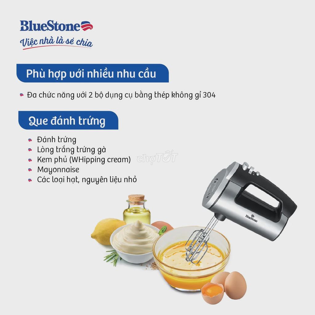Máy Đánh Trứng Cầm Tay BlueStone HMB-6333S 300W