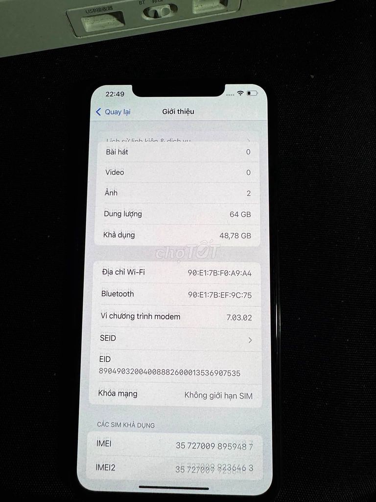 Apple iPhone XS Max 64GB Đen Đã thay pin. Mua bán Điện thoại tại Quận 10 Tp Hồ Chí Minh được đăng bởi Hội Đồ Điện Tử hình 1