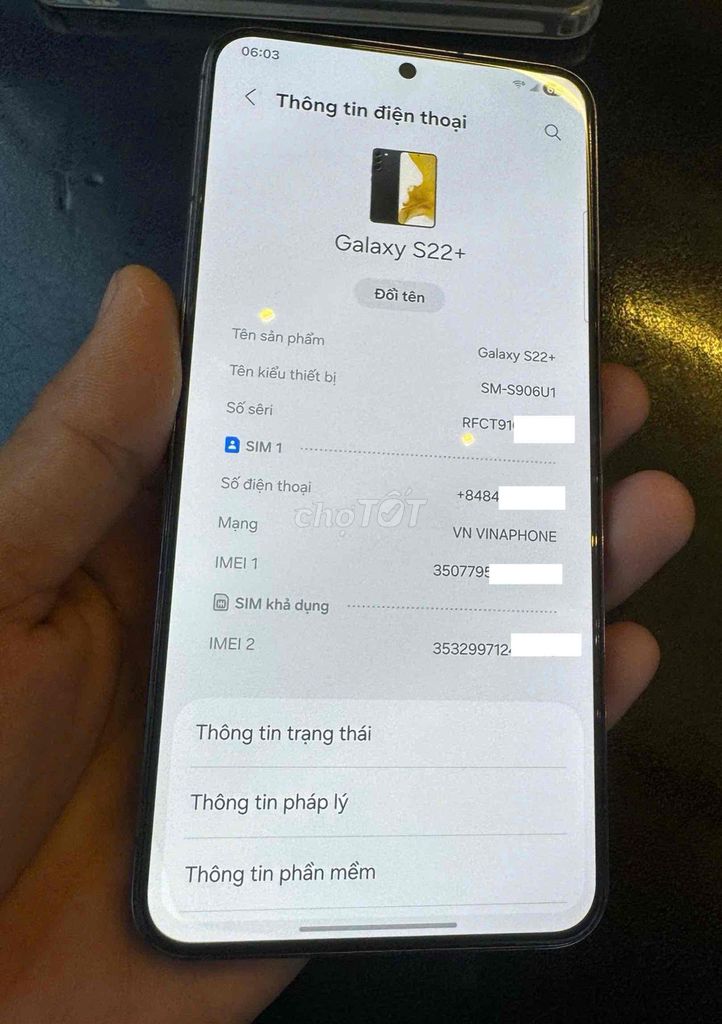 Samsung S22+ 2 Sim. Mua bán Điện thoại tại Thành phố Cà Mau Cà Mau được đăng bởi KMtrend hình 1