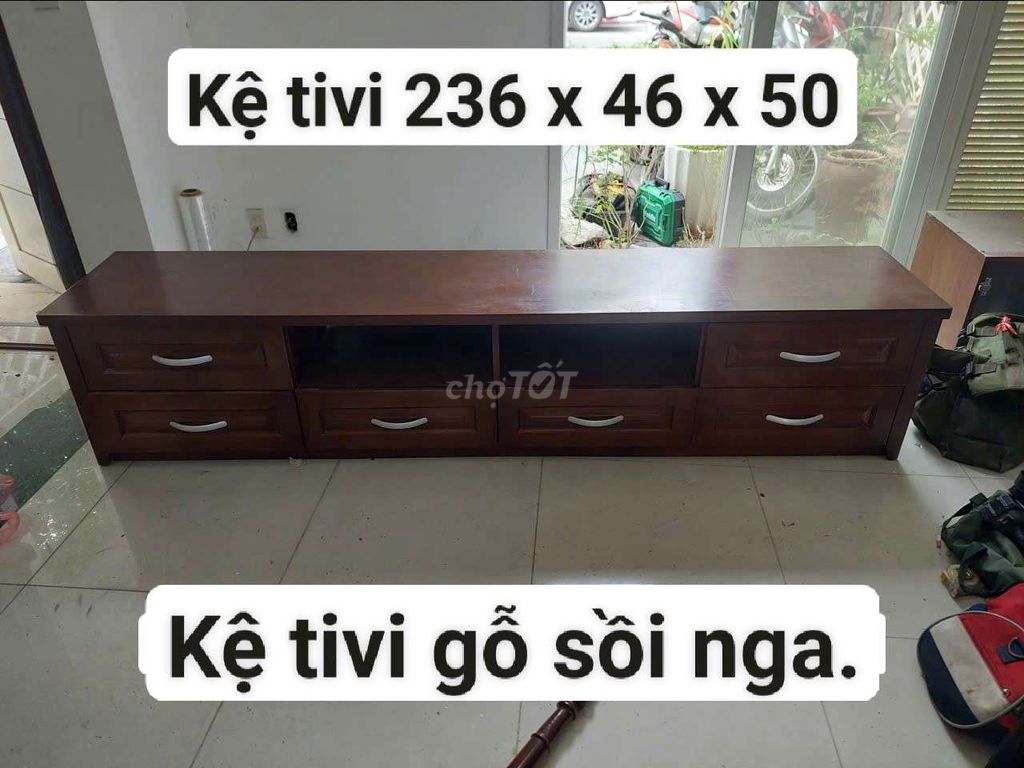 Kệ tivi Gỗ sồi Nâu 236 x 46 x 50 cm. Mua bán Tủ, kệ gia đình tại Quận Hà Đông Hà Nội được đăng bởi Vũ văn khương hình 1