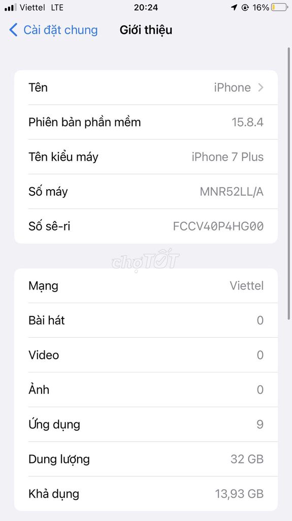 Apple iPhone 7 Plus 32GB. Mua bán Điện thoại tại Huyện Mê Linh Hà Nội được đăng bởi Liêm Pé hình 1